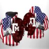 Texas AM Aggies NCAA US Flag 3D All Over Print Hoodie Zip up Hoodie 1