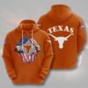 Texas Longhorns Blood Inside Me Heart American Football 3D All Over Print Zip Hoodie Gifts For NCAA Fans 1