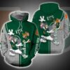 Tom And Jerry Miami Hurricanes Unisex 3D All Over Print Hoodie NCAA Zip Up Hoodie 1