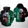 Tulane Green Wave NCAA US Flag Skull 3D All Over Print Hoodie Zip up Hoodie 1