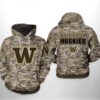 Washington Huskies NCAA Camo Veteran 3D All Over Print Hoodie Zip up Hoodie 1