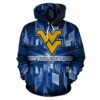 West Virginia Mountaineers Lightning 3D All Over Print Zip Hoodie Gifts For NCAA Fans 1