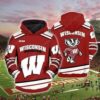 Wisconsin Badgers Hoodie 3D All Over Print Zip Hoodie Gifts For Ncaa Fans Wisconsin Badgers Hoodie 3D All Over Print Zip Hoodie Gifts For NCAA Fans 1