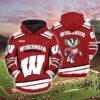 Wisconsin Badgers Ncaa Mascot 3D All Over Print Hoodie, Zip-Up Hoodie Wisconsin Badgers Ncaa Mascot 3D All Over Print Hoodie Zip Up Hoodie 1